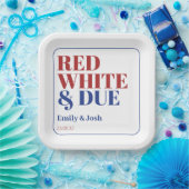 Moderne Red White and Due 4. Juli USA Baby Shower Pappteller (Party)