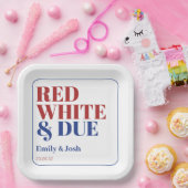 Moderne Red White and Due 4. Juli USA Baby Shower Pappteller (Party)