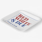 Moderne Red White and Due 4. Juli USA Baby Shower Pappteller (Gewinkelt)