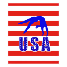 Moderne Red White Blue Stars Streifen USA Gymnasti