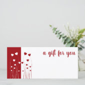 Moderne Red White Liebe Romantic Hearts Gift Card (Stehend Vorderseite)