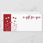 Moderne Red White Liebe Romantic Hearts Gift Card (Vorderseite)