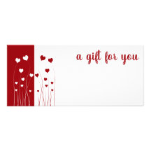 Moderne Red White Liebe Romantic Hearts Gift Card