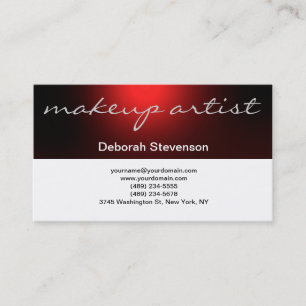Moderne Red White Make-up Artist Business Card Visitenkarte