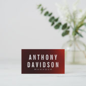 Moderne Red White Rige Letters Business Card Visitenkarte (Stehend Vorderseite)