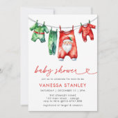 Moderne Red Winter Weihnachts Weihnachtsdusche Einladung (Vorderseite)