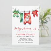 Moderne Red Winter Weihnachts Weihnachtsdusche Einladung (Stehend Vorderseite)