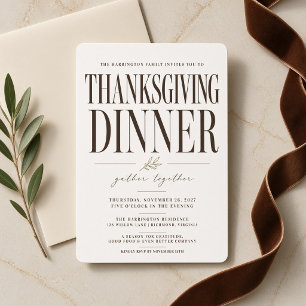 Moderne redaktionelle Einladung zum Thanksgiving-D