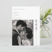 Moderne redaktionelle Hochzeit Save The Date Foto  (Stehend Vorderseite)