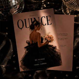 Moderne redaktionelle Quinceañera-Foto-Einladung Einladung