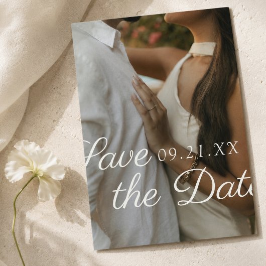 Moderne redaktionelle Schriftart Foto Save the Dat Date