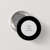 Moderne redaktionelle Schwarz-Weiß-Hochzeit Button (Vorne & Hinten)