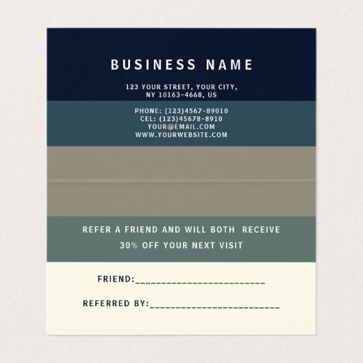 Moderne Referenzkarte Visitenkarten (Innenseite Aufgefaltet)