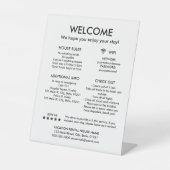 Moderne Regeln für die Vermietung von weißen Ferie Sockelschild (Vorderseite)