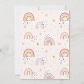 Moderne Regenbogen Babydusche Sprinkle Herz Einladung (Rückseite)