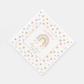 Moderne Regenbogen Babydusche Sprinkle Herz Serviette (Ecke)