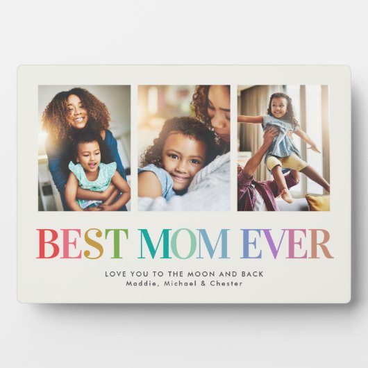 Moderne Regenbogen Beste Mama je Fotomaterial Fotoplatte (Vorderseite)