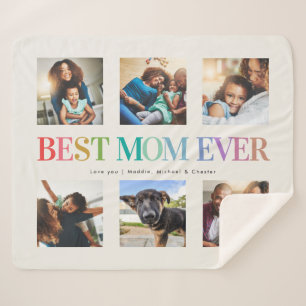 Moderne Regenbogen Beste Mama je Fotomaterial Sherpadecke