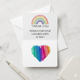 Moderne Regenbogen-Geburtstags-Dankeschön-Karte Dankeskarte