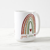 Moderne Regenbogen Gute Vibes nur Inspiritivität Kaffeetasse (VorderseiteRechts)