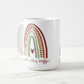Moderne Regenbogen Gute Vibes nur Inspiritivität Kaffeetasse (Vorderseite Links)
