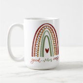 Moderne Regenbogen Gute Vibes nur Inspiritivität Kaffeetasse (Links)