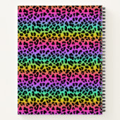Moderne Regenbogen-Leoparden-Skin-Muster-Monogramm Notizblock (Rückseite)