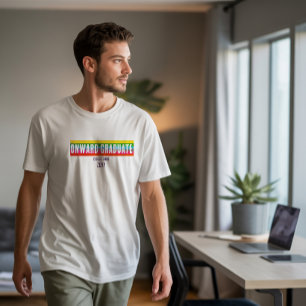 Moderne Regenbogen-Onward-Graduate-Shirt Selbstbew T-Shirt