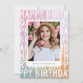 Moderne Regenbogen pastellfarbene Aura Foto Spaß i Einladung (Vorderseite)