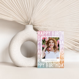 Moderne Regenbogen pastellfarbene Aura Foto Spaß i Einladung