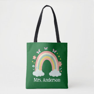Moderne Regenbogen-Personalisierte-Lehrergeschenk- Tasche