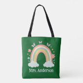 Moderne Regenbogen-Personalisierte-Lehrergeschenk- Tasche (Rückseite)