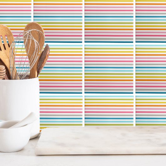 Moderne Regenbogen-Trendfarbene Streifen Fliese