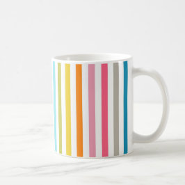 Moderne Regenbogen-Trendfarbene Streifen Kaffeetasse