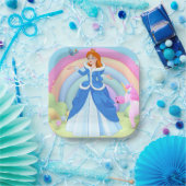 Moderne Regenbogen- und Disney-Prinzessinnen-Gebur Pappteller (Party)