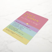 Moderne Regenbogen- und Goldkuchendusche Folieneinladung (Gedreht)