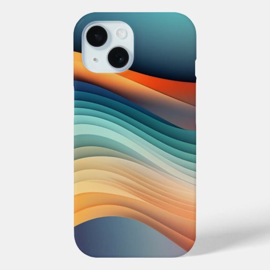 Moderne Regenbogen-Wellen-Abstrakte Kunst Case-Mate iPhone Hülle (Rückseite)