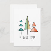 Moderne Regenbogenbäume im Mittelalter erröten aqu Dankeskarte (Vorne/Hinten)