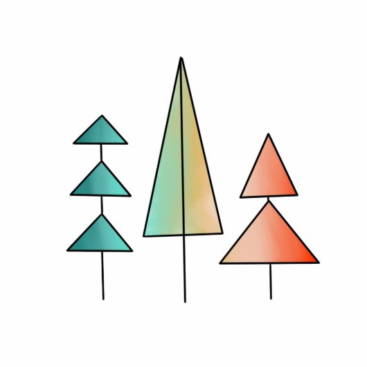 Moderne Regenbogenbäume im Mittelalter erröten aqu Fotoskulptur Magnet (Vorne)