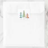 Moderne Regenbogenbäume im Mittelalter erröten aqu Quadratischer Aufkleber (Tasche)