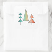 Moderne Regenbogenbäume im Mittelalter erröten aqu Quadratischer Aufkleber (Tasche)