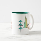 Moderne Regenbogenbäume im Mittelalter erröten aqu Zweifarbige Tasse (VorderseiteRechts)