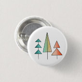 moderne Regenbogenbäume in Teal und Rosé Mitte des Button (Vorne & Hinten)