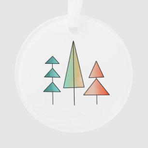 moderne Regenbogenbäume in Teal und Rosé Mitte des Ornament