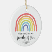 Moderne Regenbogenfamilie Personalisiert 1. Weihna Keramik Ornament (Rechts)