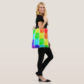 Moderne Regenbogenfarbblöcke Tasche (Am Model)