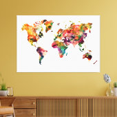 Moderne Regenbogenfarbe farbig Wasserfarbe Weltkar Leinwanddruck (Insitu (Wohnzimmer))
