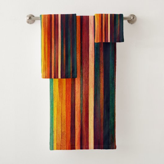 Moderne Regenbogenfarben Badhandtuch Set (Insitu)