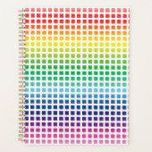 Moderne Regenbogenfarben kariertes Rastermuster Planer (Vorderseite)