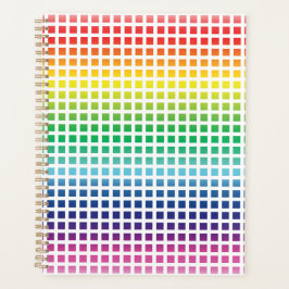 Moderne Regenbogenfarben kariertes Rastermuster Planer